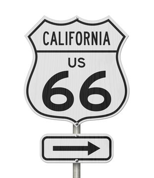 California US route 66 road trip USA highway road sign