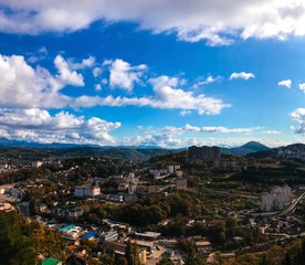 the city of Sochi. Panoramic view from a height of 800 meters, during the day.autumn.