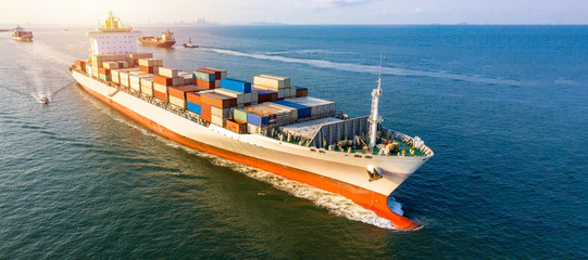 Container cargo ship  global business commercial trade logistic and transportation oversea...