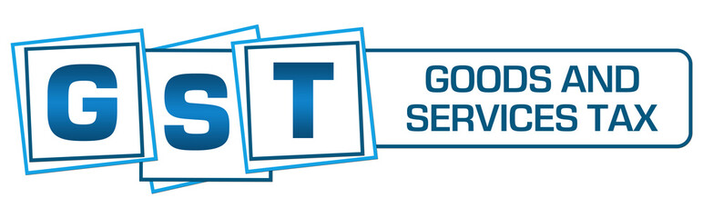 GST - Goods And Services Tax Blue White Squares Bar 