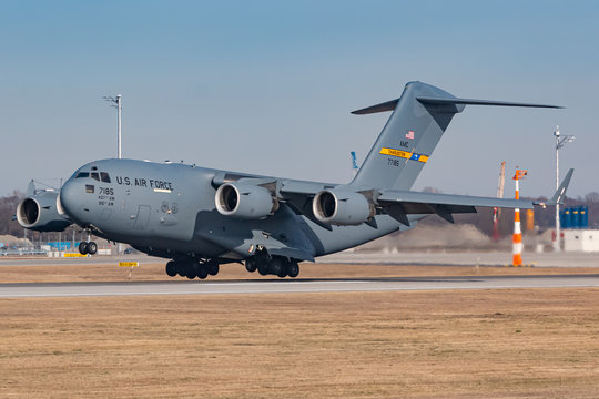 United States Of America US Air Force Globemaster C17 Airplane At Munich Airport