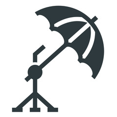 umbrella on tripod black icon on white background