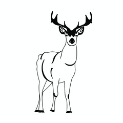 deer silhouette black and white