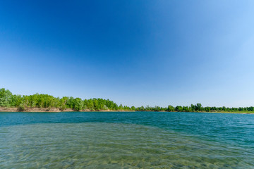 Quarry lake near Szalkszentmarton in Hungary.