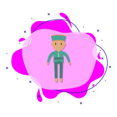 Thai, man cartoon liquid bacdge icon. Simple color vector of people around the world icons for ui and ux, website or mobile application
