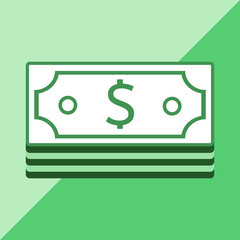 Bundle Cash Logo, Dollar Money Pack Illustration