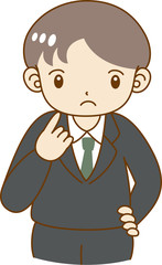 男性　スーツ　困る　考える　疑問