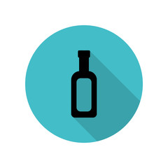 Oil bottle long shadow icon. Simple glyph, flat vector of web icons for ui and ux, website or mobile application