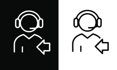  Call Center Thin Line Icons vector design 
