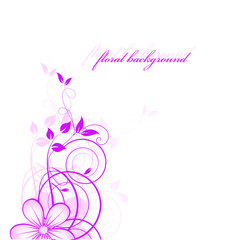 abstract floral background with flowers and butterflies