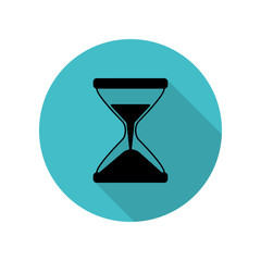 Hourglass long shadow icon. Simple glyph, flat vector of web icons for ui and ux, website or mobile application