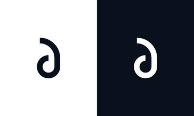 Minimal abstract elegant line art letter D logo.
