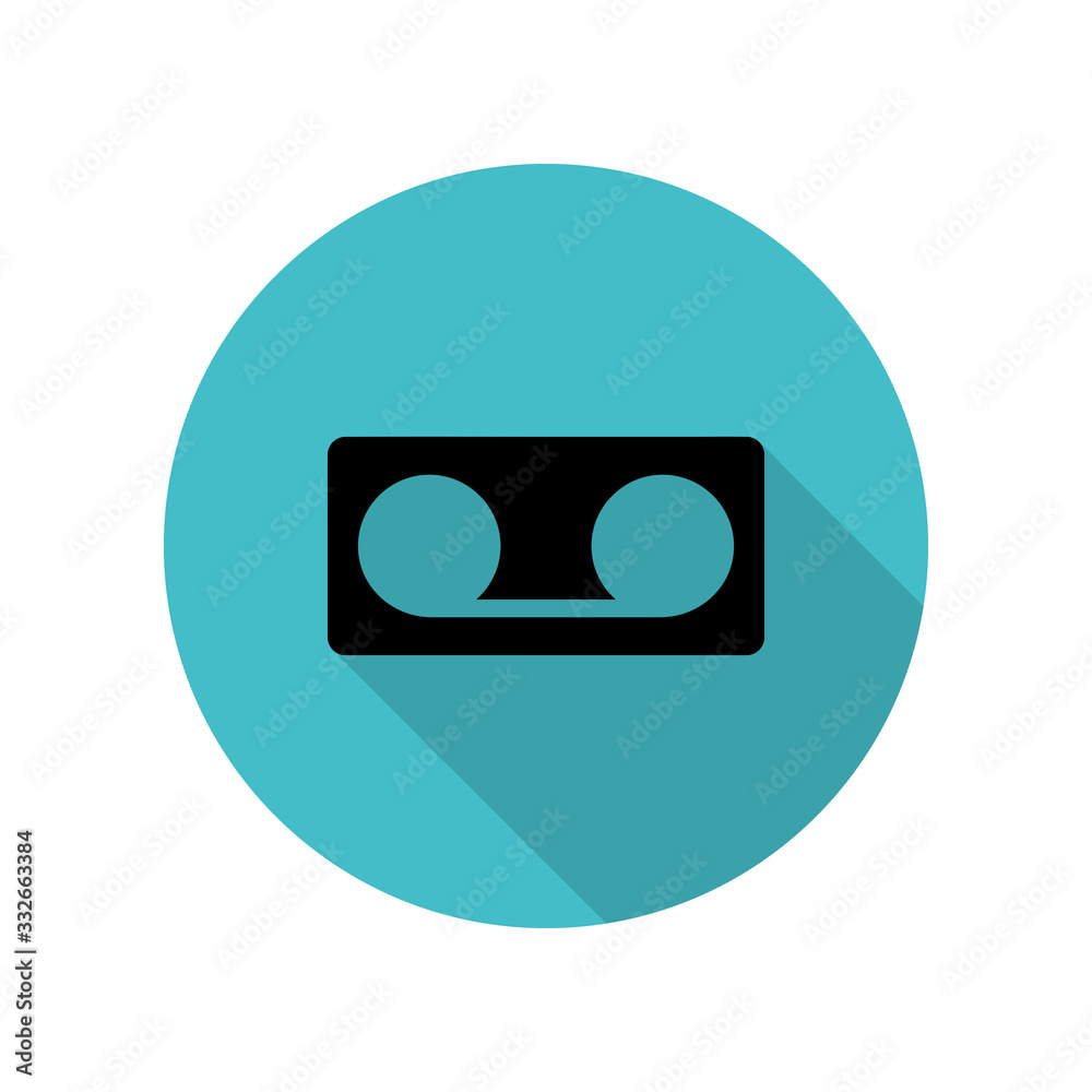 Poster write character long shadow icon. simple glyph, flat vector of web icons for ui and ux, website or m
