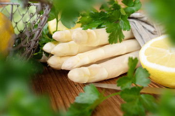 Fresh white asparagus
