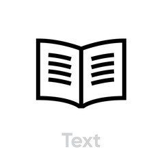 Text book read icon. Editable line vector.