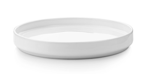 white ceramic plate on white background