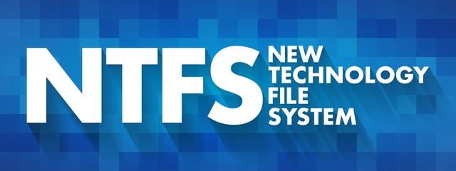 NTFS - New Technology File System acronym, technology concept background