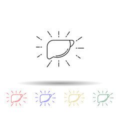 Healthy liver probiotic multi color icon. Simple thin line, outline vector of probiotics icons for ui and ux, website or mobile application