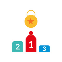 Success Icon. Business Concept. Flat Design with Long Shadow