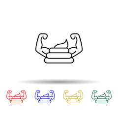 Excrement intestinal multi color icon. Simple thin line, outline vector of probiotics icons for ui and ux, website or mobile application
