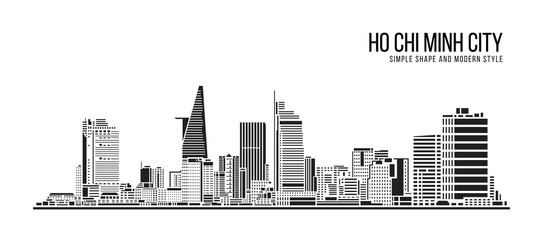 Cityscape Building Abstract Simple shape and modern style art Vector design - Ho Chi Minh city