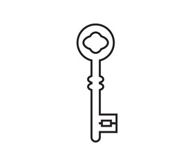 key icon isolated on white background. vector illustration
