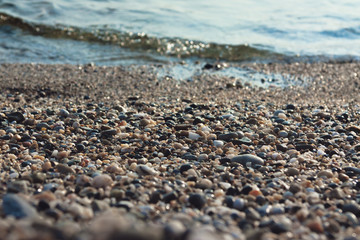 Pebble beach of the Mediterranean Sea