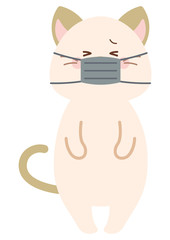 マスクをつけたネコ