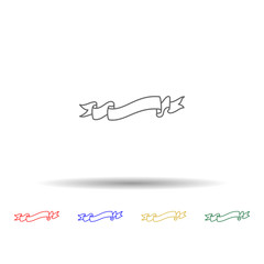 Banner, ribbon multi color icon. Simple thin line, outline vector of ribbon icons for ui and ux, website or mobile application