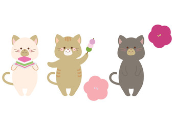 3月　雛祭りとネコ　セット