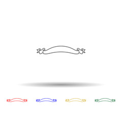 Vintage, banner, ribbon multi color icon. Simple thin line, outline vector of ribbon icons for ui and ux, website or mobile application