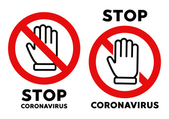 Obraz premium Stop coronavirus icon vector sign