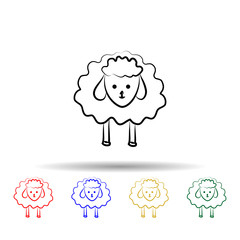 Sheep multi color icon. Simple thin line, outline vector of sheep icons for ui and ux, website or mobile application