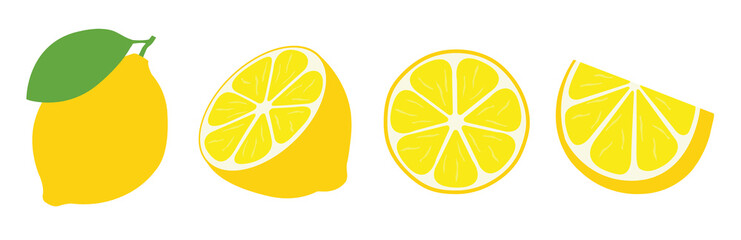 Fresh lemon icon vector illustrations