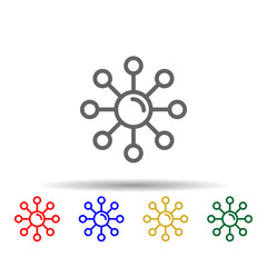 Skin, molecule multi color icon. Simple thin line, outline vector of sheep icons for ui and ux, website or mobile application