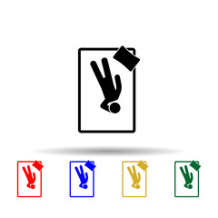 man back sleep with arm over multi color icon. Simple glyph, flat vector of sleeping position icons for ui and ux, website or mobile application