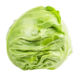 Cabbage isolated on white background with clipping path