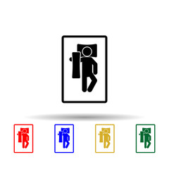man embrace with pillow multi color icon. Simple glyph, flat vector of sleeping position icons for ui and ux, website or mobile application