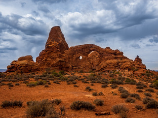 Fototapeta na wymiar The USA Southwest Arches National Parks are located in eastern Utah, north of the city of Moab in the United States. Its area is 310 km ².