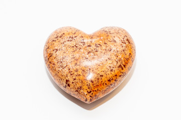 Heart of stone colorful pattern partially brown orange and yellow