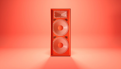 red speaker system on red background