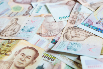 Background of 1000 thb Thai baht value close up