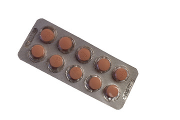 photo cut out tablets, drugs on a white background, Isolated