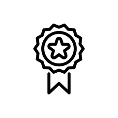 Star Badge Vector Icon Line Illustration.
