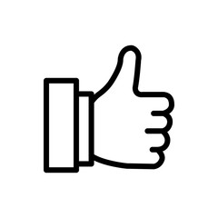 Thumbs Up Vector Icon Line Illustration.