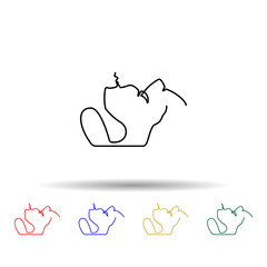 One line, man and woman, love multi color icon. Simple thin line, outline vector of human icons for ui and ux, website or mobile application