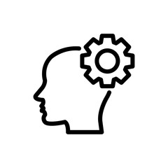 Creative Mind Vector Icon Line Illustration.
