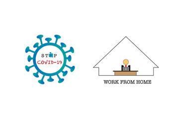 Obraz premium COVID-19 prevention concept: Stay at home