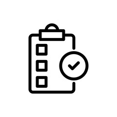 Task Complete Vector Icon Line Illustration.