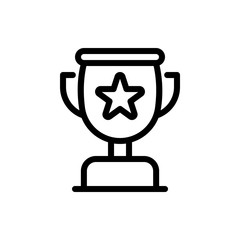 Trophy Vector Icon Line Illustration.